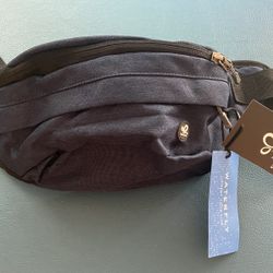 Fanny Pack - New Waterfly Unisex Blue Adjustable Strap Two Zipper Pockets With Ear Bud Access
