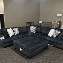 Gorgeous L Shaped Charcoal Black Sectional