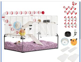 Large Multi-Level Hamster Cage with Accessories