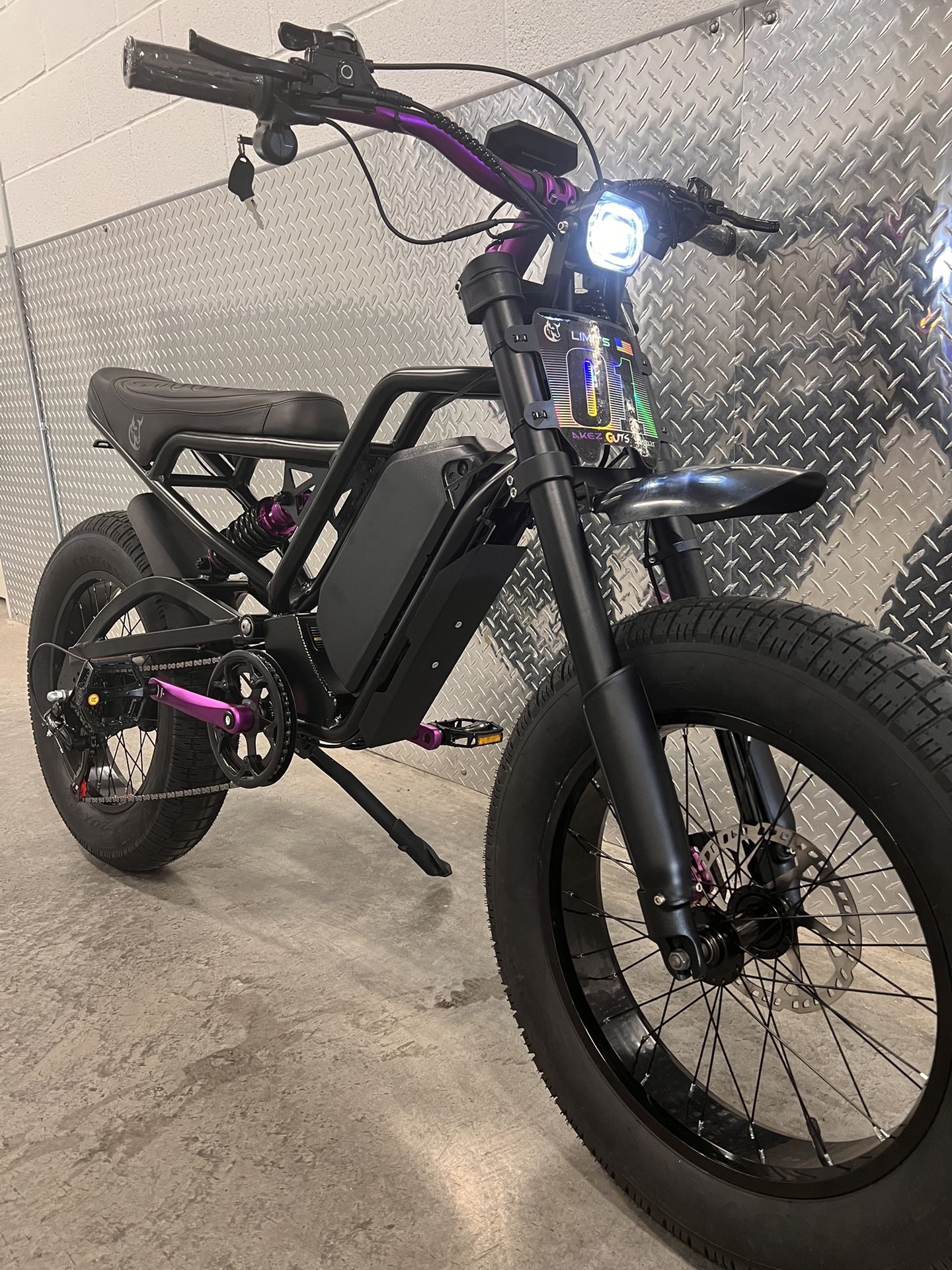 45 Mph Electric E-Bike, Full Suspension, 20x4.5 Jumbo Fat Tire, 1500/2500W Motor Peak, Twist Throttle