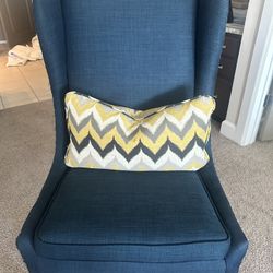 Navy Accent Chair Upholstery With Pillow
