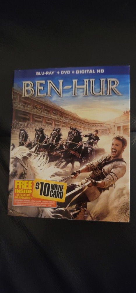 $5 BLU RAY MOVIE. BEN-HUR. BLU RAY / DVD ONLY. NO DIGITAL. $5 OR TRADE FOR A MOVIE TITLE I DO NOT ALREADY OWN.