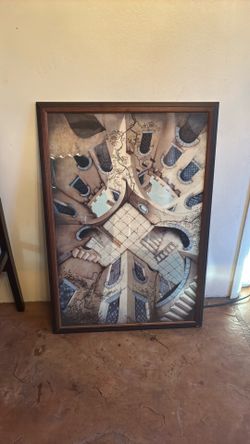 26 1/2” X  38 3/4 - Solid Wood Frame with plexiglass sheet