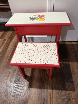 Wood Kids Table-desk With Bench
