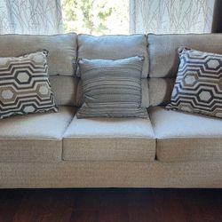 Fabric Sofa With Pillows Dante Almond & Lierre Maize By Lane Home Furnishing 