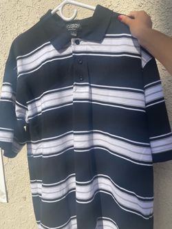 Black & White Striped Polo Shirt