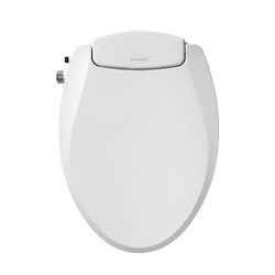 Brondell Swash Ecoseat Non-Electric Bidet Toilet Seat for Elongated Toilets Dual Nozzle White