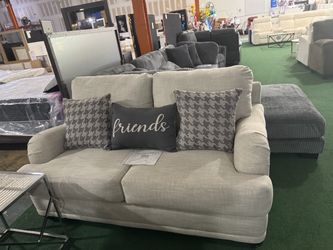 Brand new beige fabric loveseat