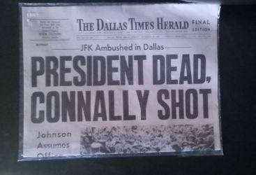 Dallas Times Newspaper JFK 1963