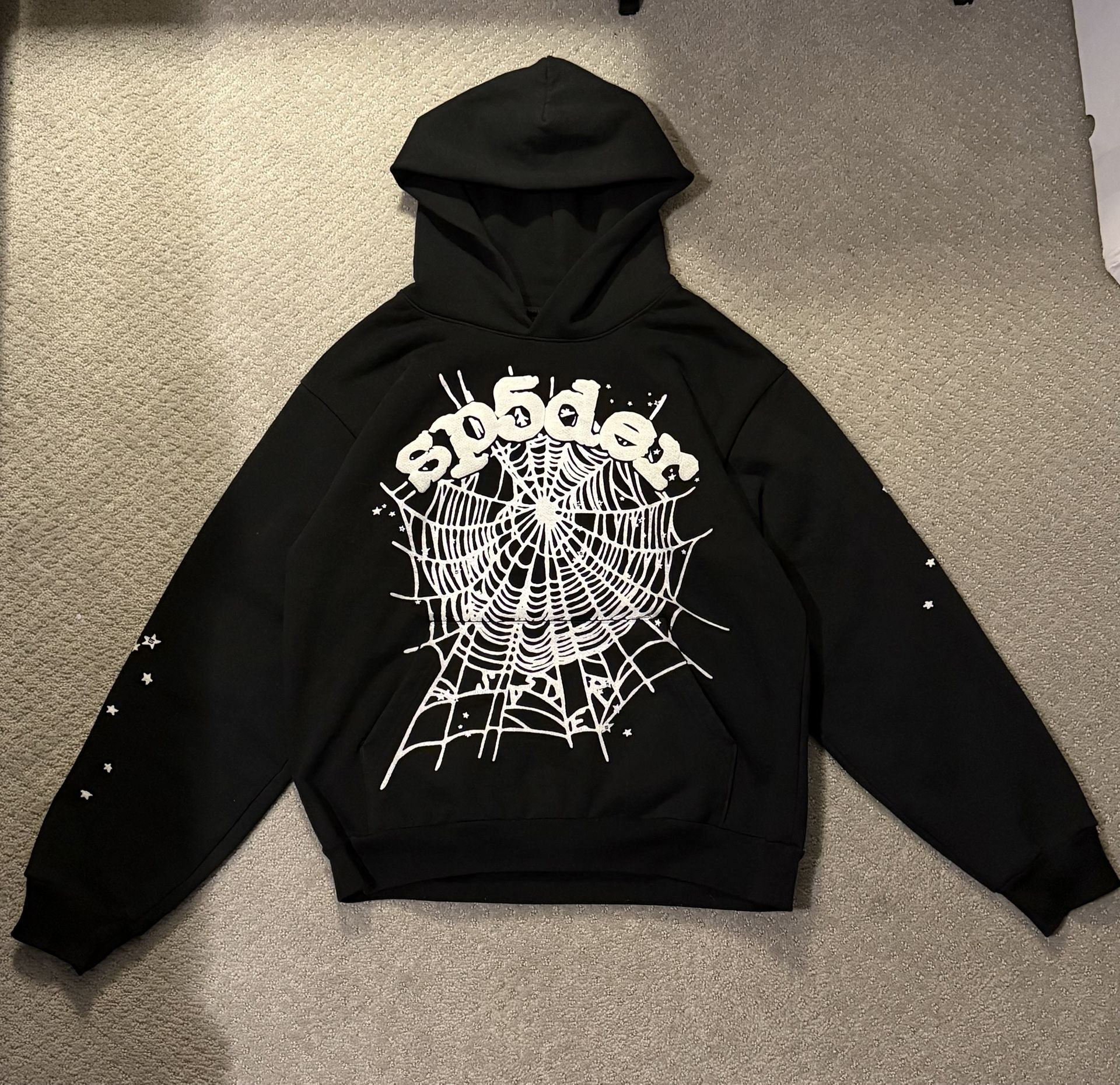 Black and White OG Web Spider Hoodie - Size M