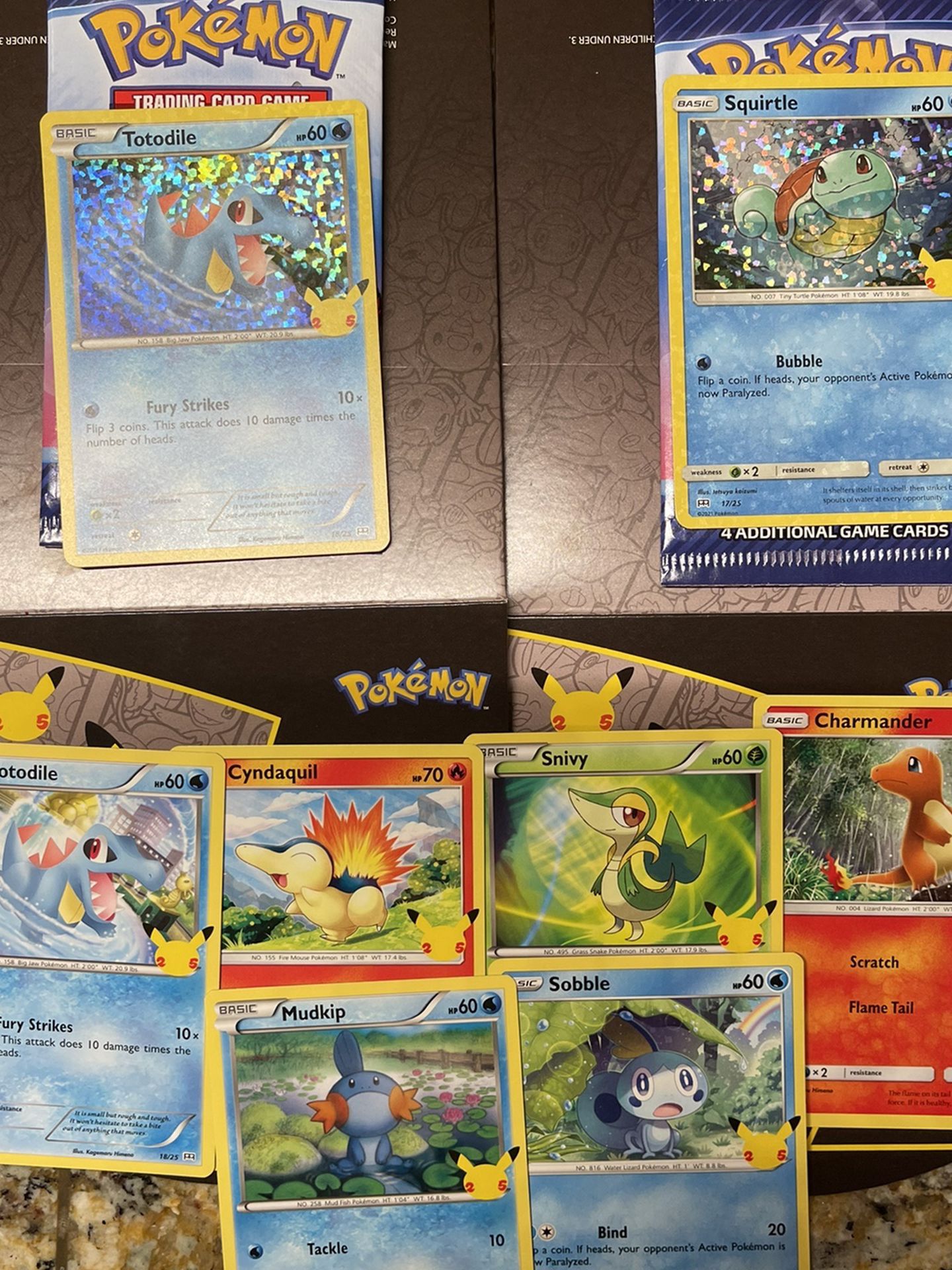McDonald’s 25th Anniversary Pokémon Cards Squirtle Totodile Holo