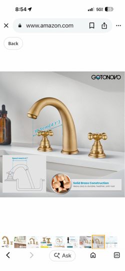gotonovo 8 inch Widespread Bathroom Sink Faucet Fixtures Bathroom Faucets for Sink 3 Hole 2 Cross   Black  A8 BL