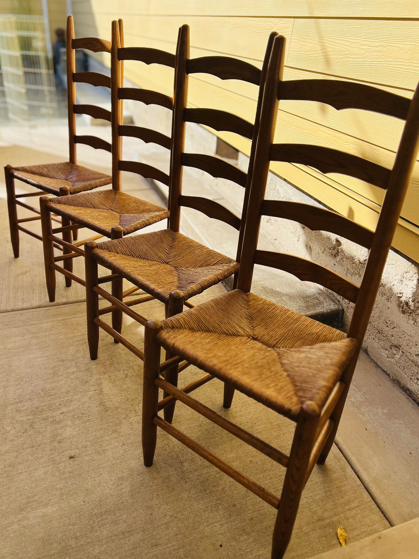 Amish Shaker Ladder Back Dining Chair Set Vintage