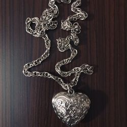 DeMarcus Alexan Steel Big Heart Necklace