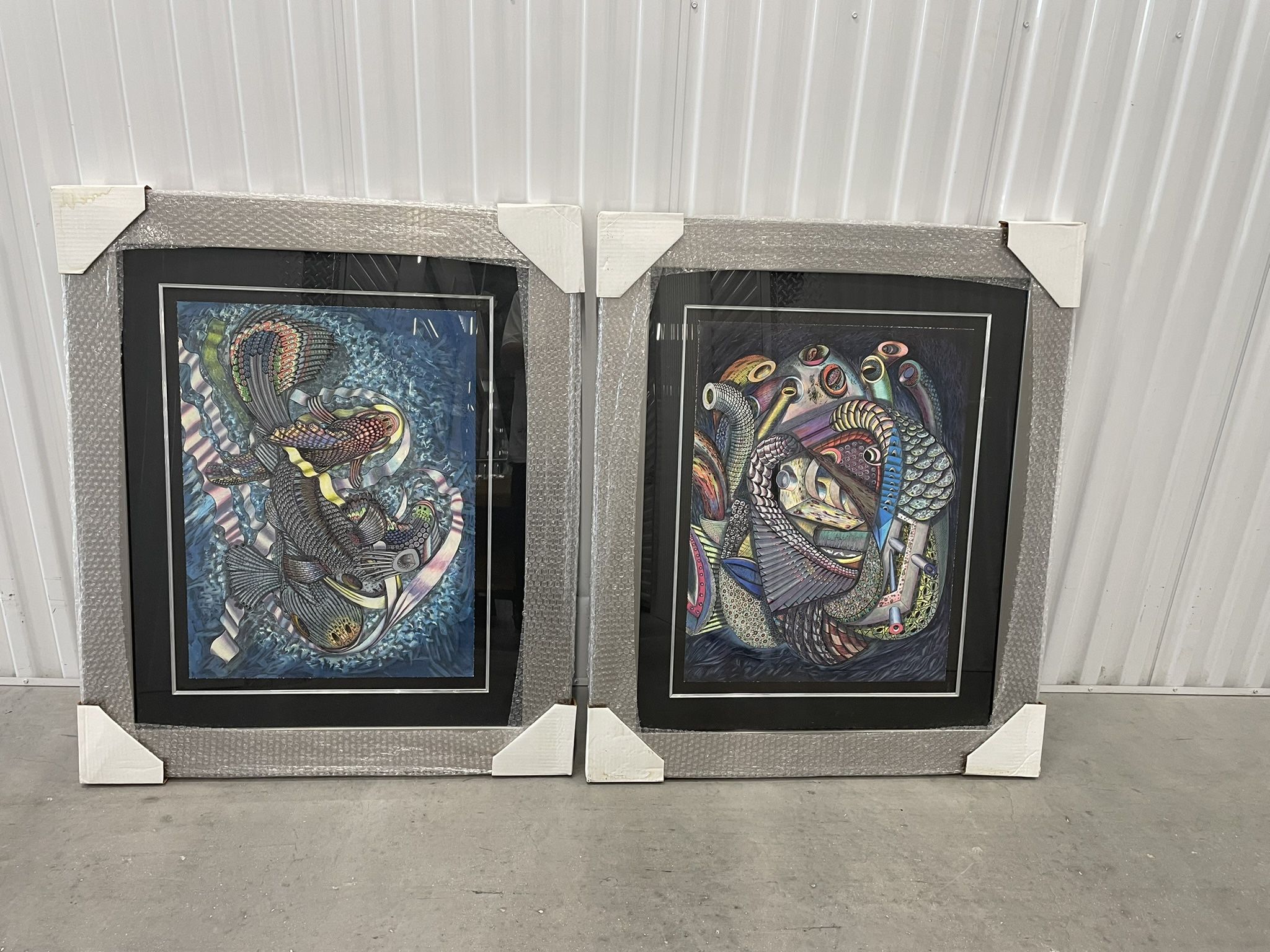 Abstract Paintings Hand Signed By Henry Stephens, Giclee On Canvas New Professional Frames