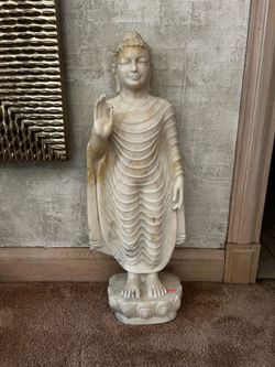 Standing Marble Buddha Statue