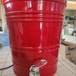 Red Drinks Container Used