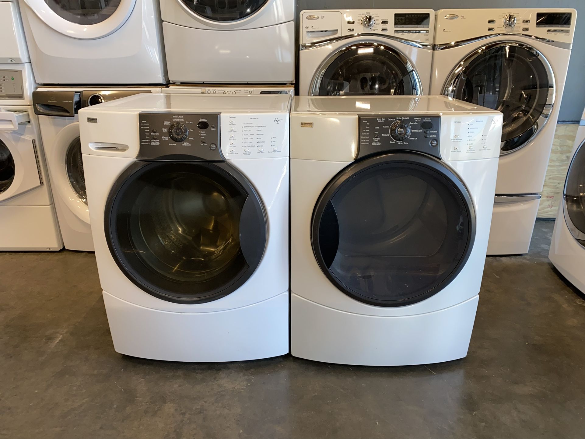 KENMORE XL CAPACITY WASHER DRYER ELECTRIC SET 