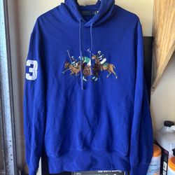 Polo Hoodie Sweatshirt Size M
