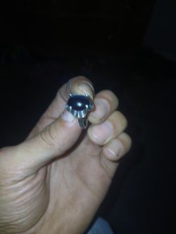 Antique Black Pearl Ring Silver