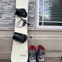 Snowboard 151cm and Boot size 7