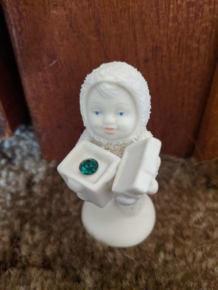 Snow Babies Emerald Birthstone Figure 