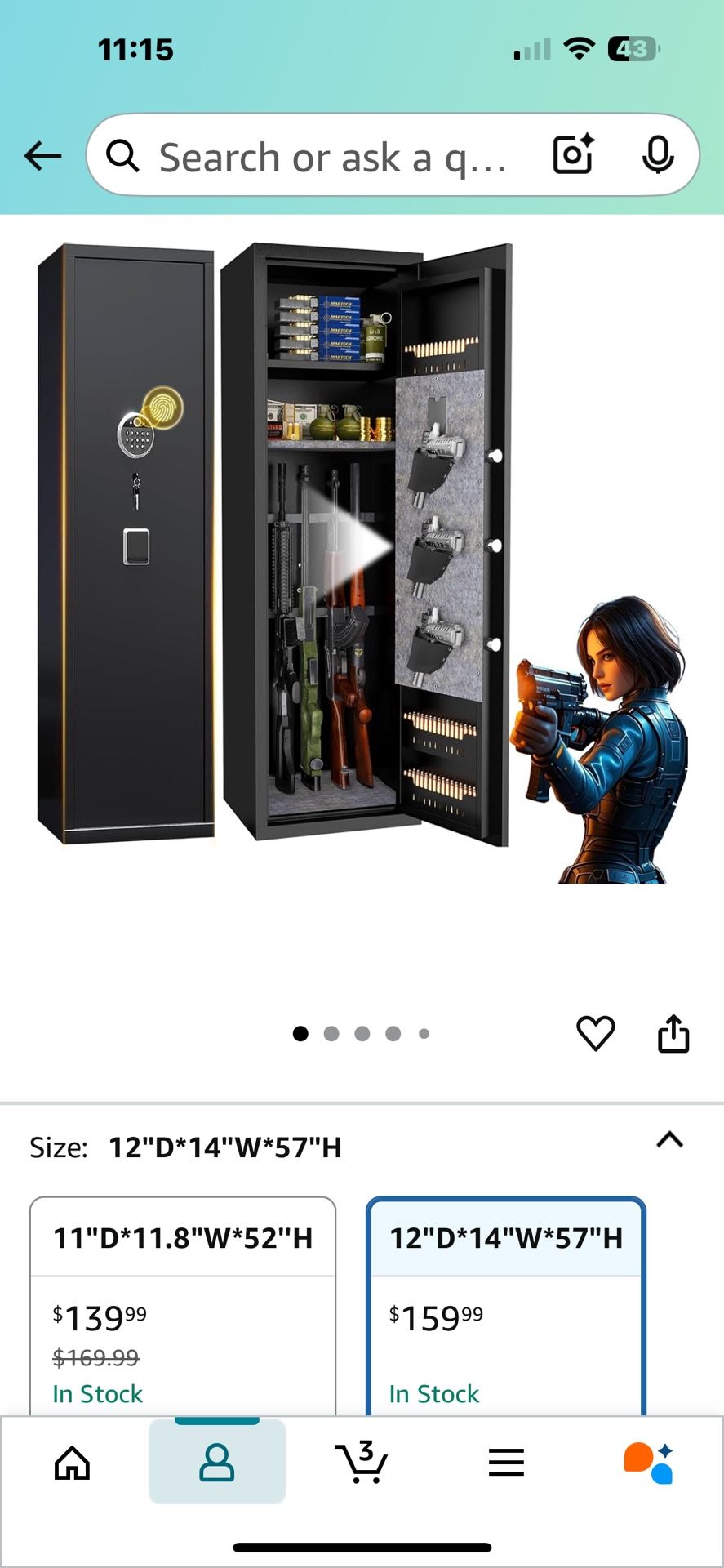 8-12 Gun Safe Fingerprint & Password Lock