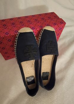 Navy Blue Tory Burch Flat Espadrille Size 9.5