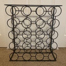 Arthur Umanoff-Style Iron Floor or Hanging Wine Rack 24 Bottles