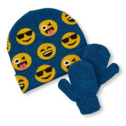 The Children's Place Baby Boy Emoji Beanie & Mittens/6-12M
