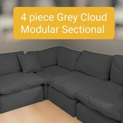 Grey Cloud Modular Sectional Couch Sofa 