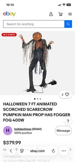 Halloween Scorched Scarecrow with fog machine