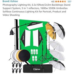 Photography Lighting Kit, Backdrops Stand Support System, 