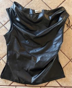 NWT faux leather top