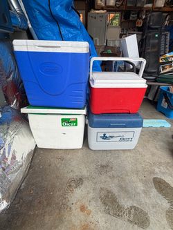 Lot of 4 Assorted Coolers