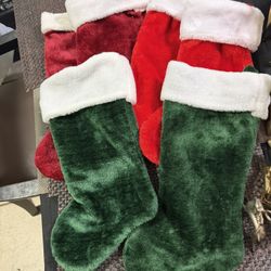 6 Velvet Christmas Boots 6 x $12
