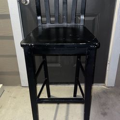 Silla Alta Negra  De Madera - Black wooden high chair