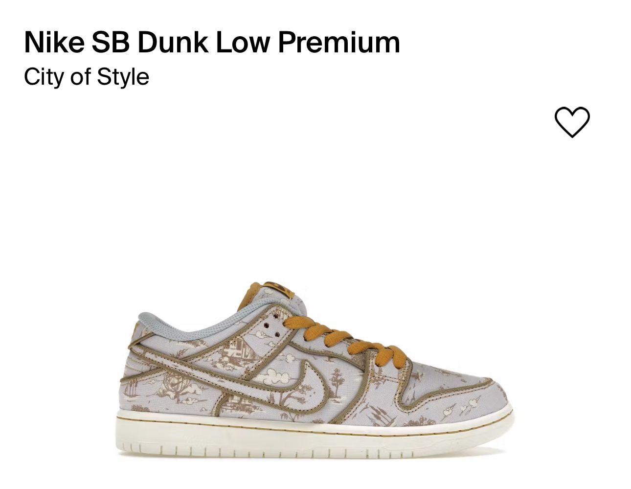 Nike SB Dunk Low Premium City Of Style 11.5 / 12