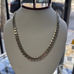 925 Solid Silver  Curb Chain 20”  9mm