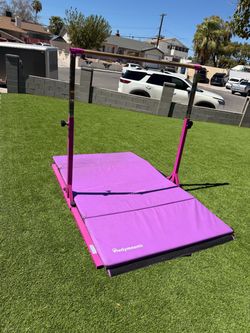 PreGymnastic 6 FT Foldable Gymnastics Kip Bar and Mat Bundle.