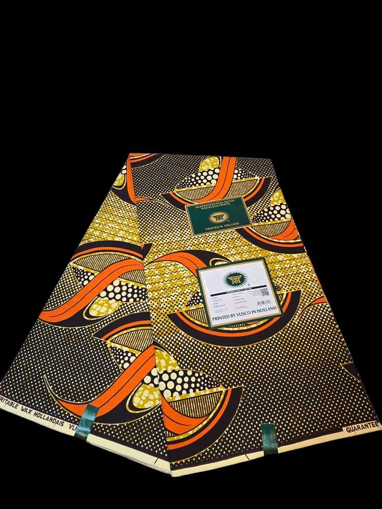 100% COTTON REAL DUTCH WAX BLOCK PRINTS ( African Wax Print ) 6YARDS BY VLISCO