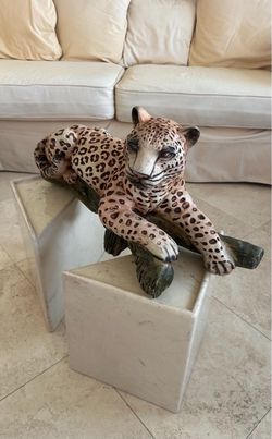 Vintage Leopard Sculpture Statue