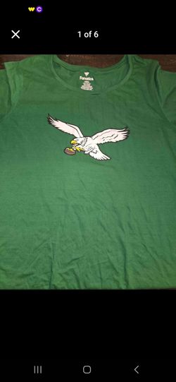 Fanatics Women's NFL Philadelphia Eagles #1 Hurts Throwback Green Graphic T-shirt Size 2XL