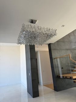 Lyfairs square modern crystal irregular art block Chandilier