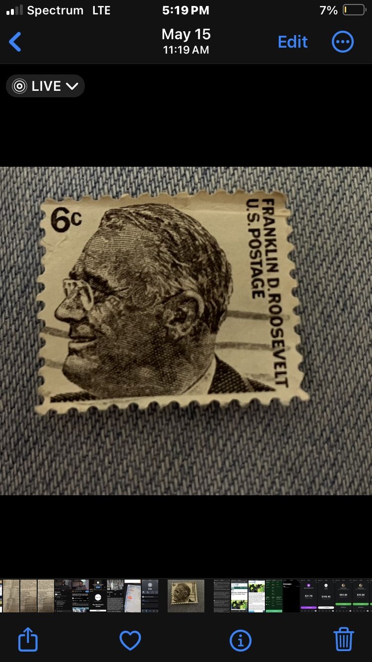 6 Cent Franklin D Roosevelt Stamp