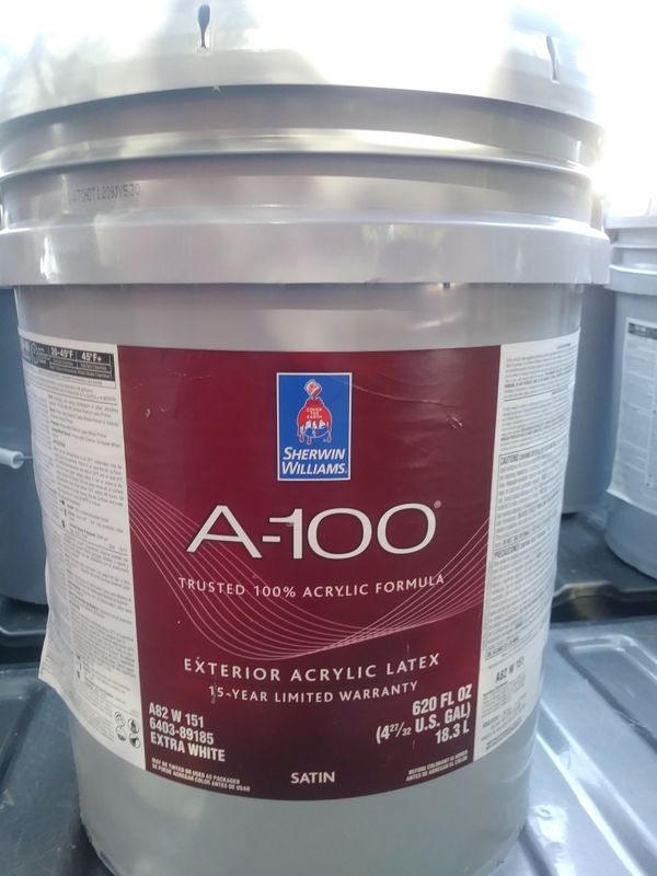45 (5)gallon A100 SHERWIN Williams Exterior Satin Paint 45 (5)gallon A100 SHERWIN Williams Exterior Satin Paint