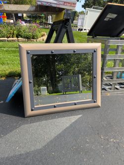 Decorative Wall Mirror with Studded Frame