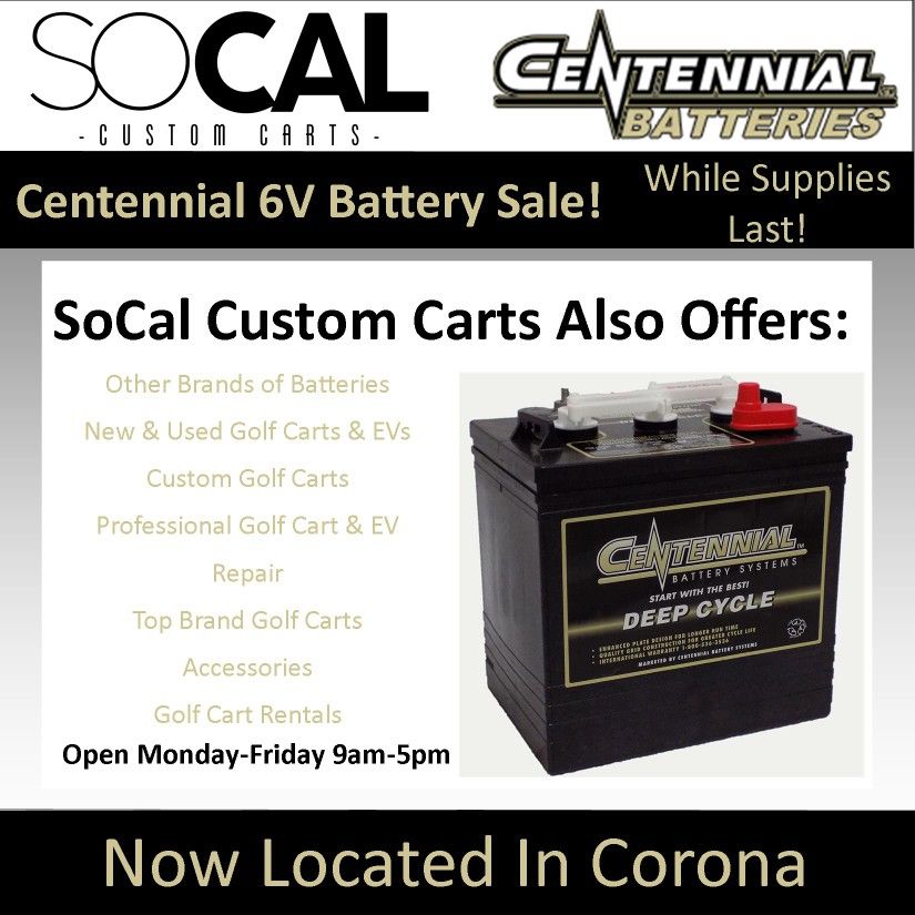 Centennial 6 Volt Golf Cart Battreries - NEW!