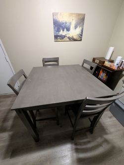 Gray Dining Table + Chairs