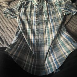 Eddie Bower, Medium Classic Fit, Blue Yellow White And Grey 